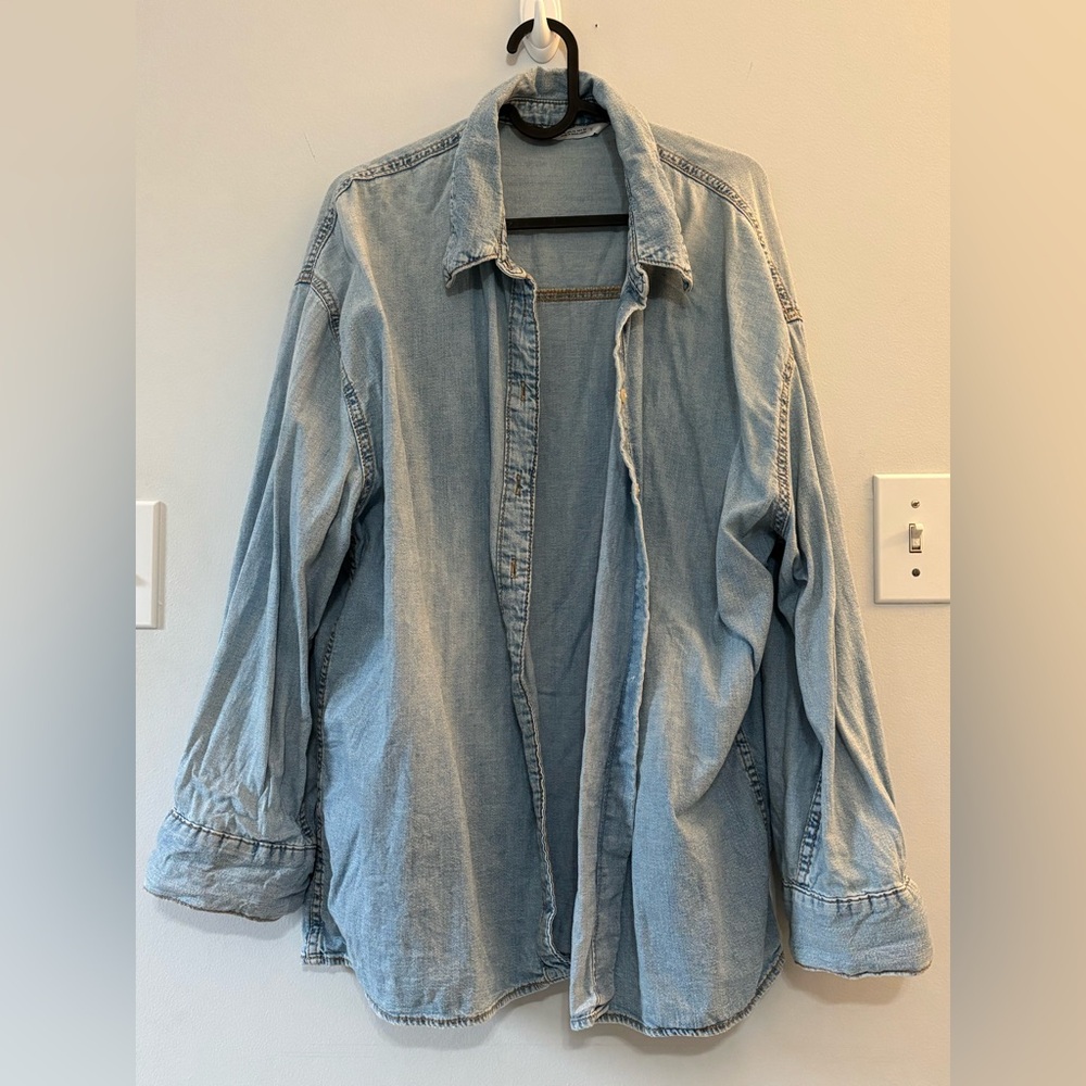 Zara Soft Blue Button-Up Shirt